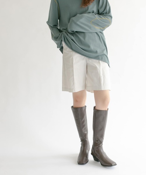 KBF（ケイビーエフ）の「ハイウエストコーティングショートパンツ（その他パンツ・レディース・イエロー/アイボリー/ブラウン・ONE）」の9枚目の写真