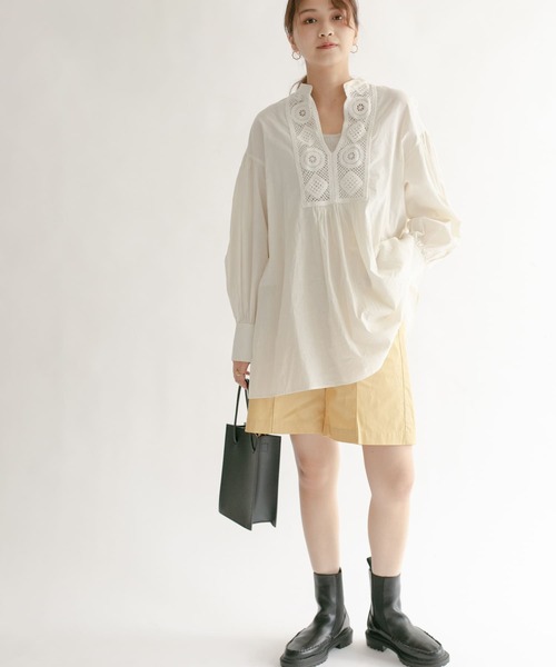 KBF（ケイビーエフ）の「ハイウエストコーティングショートパンツ（その他パンツ・レディース・イエロー/アイボリー/ブラウン・ONE）」の14枚目の写真