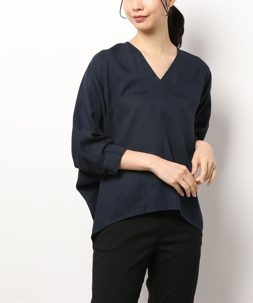 RIVE DROITE（リヴドロワ）の「リラクシーな着心地が魅力　テンセルツイルリラックスブラウス（シャツ/ブラウス・レディース・カーキ/ベージュ/ネイビー・FREE）」の8枚目の写真