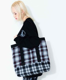 CHECK STAGGERED BIG トート