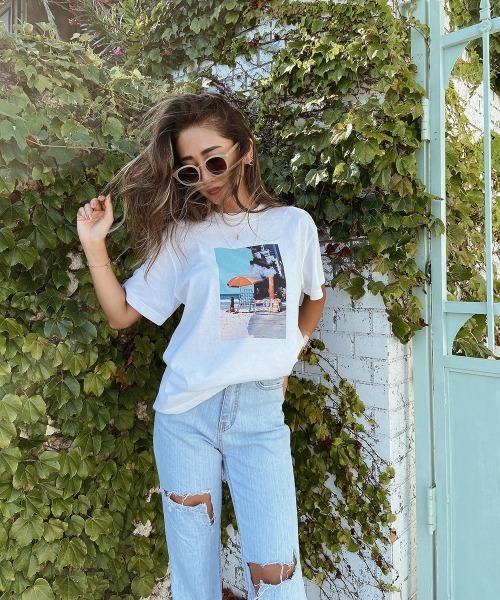 esutoreja（エストレジャ）の「The Beach and the CityTシャツ（Tシャツ/カットソー・レディース・ホワイト・L/S/XL/M）」の22枚目の写真