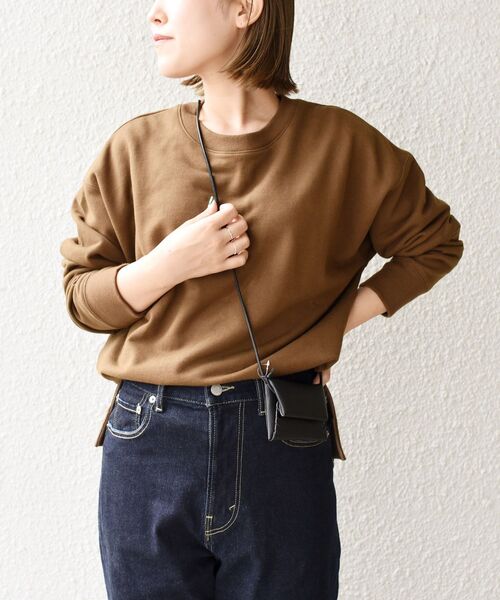 SHIPS Days(シップスデイズ)の「SHIPS Days:ジャージー裏毛プルオーバー◇(Tシャツ/カットソー・レディース・ホワイト/ブラック/ブラウン・ONE SIZE)」の3枚目の写真