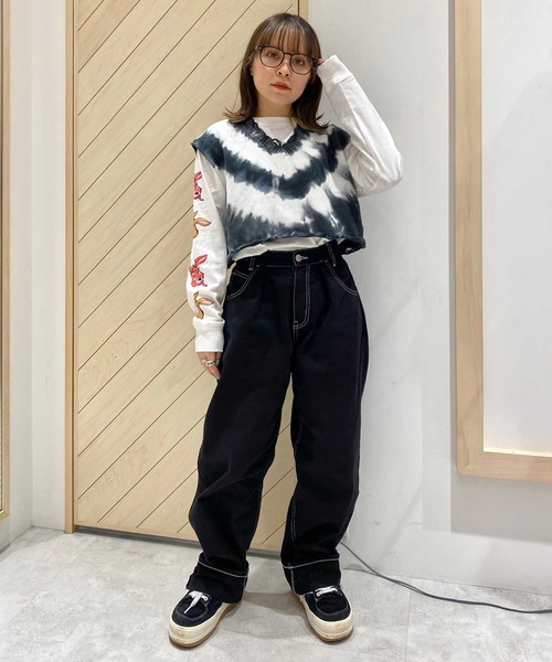 X-girl（エックスガール）の「X-girl × KOZIK BUNNY L/S TEE（Tシャツ