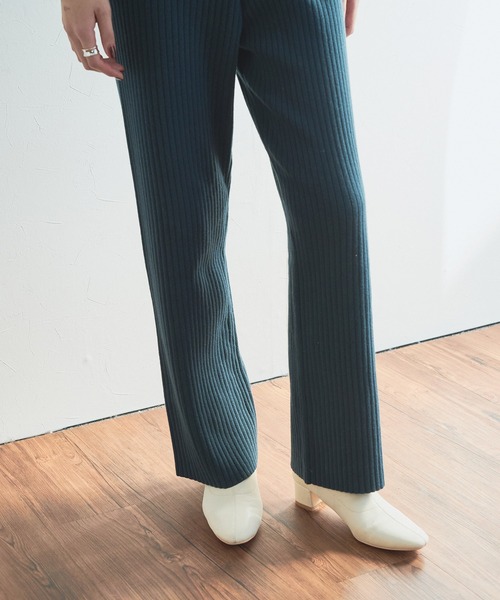 audrey and john wad（オードリーアンドジョンワッド）の「ストレートニットパンツ（その他パンツ・レディース・ブラック/グリーン・マルチサイズ）」の19枚目の写真