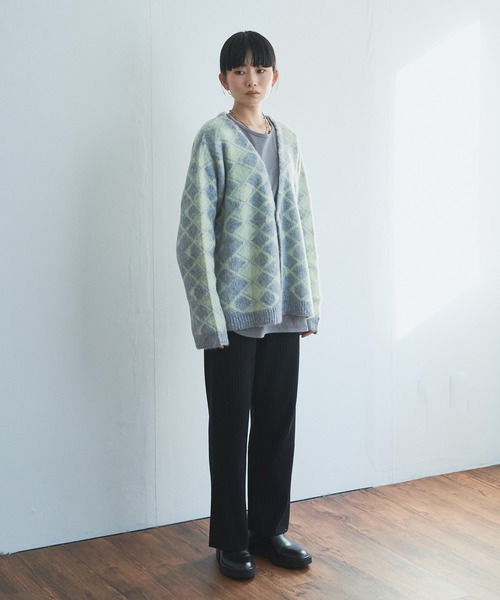 audrey and john wad（オードリーアンドジョンワッド）の「ストレートニットパンツ（その他パンツ・レディース・ブラック/グリーン・マルチサイズ）」の13枚目の写真