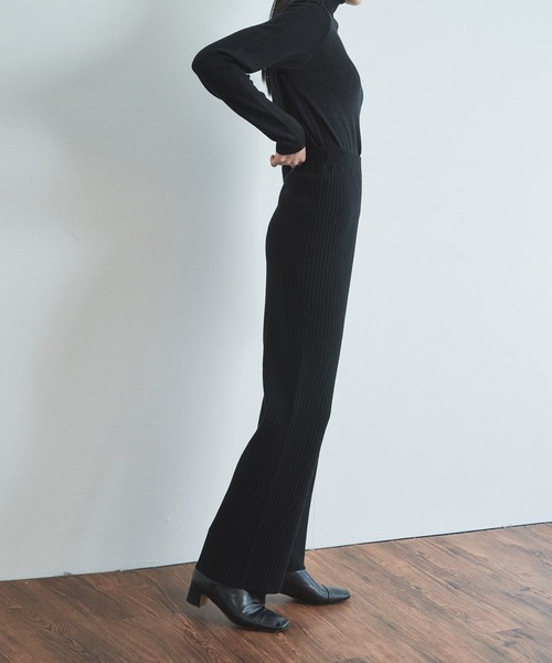 audrey and john wad（オードリーアンドジョンワッド）の「ストレートニットパンツ（その他パンツ・レディース・ブラック/グリーン・マルチサイズ）」の6枚目の写真