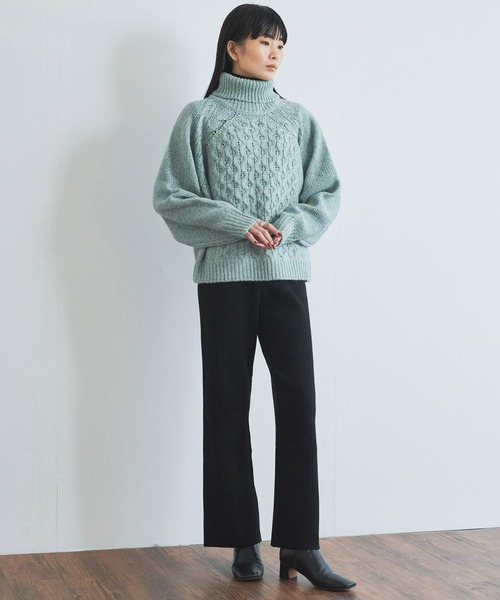 audrey and john wad（オードリーアンドジョンワッド）の「ストレートニットパンツ（その他パンツ・レディース・ブラック/グリーン・マルチサイズ）」の14枚目の写真