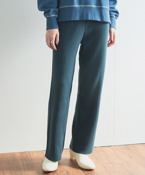 audrey and john wad（オードリーアンドジョンワッド）の「ストレートニットパンツ（その他パンツ・レディース・ブラック/グリーン・マルチサイズ）」の16枚目の写真