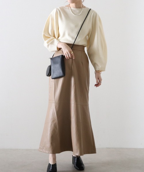 Cheek（チーク）の「ランタンスリーブニット（ニット/セーター・レディース・アイボリー/グレイッシュベージュ/サックスブルー/イエロー・MEDIUM）」の5枚目の写真