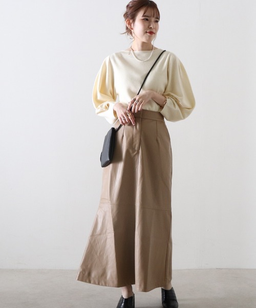 Cheek（チーク）の「ランタンスリーブニット（ニット/セーター・レディース・アイボリー/グレイッシュベージュ/サックスブルー/イエロー・MEDIUM）」の9枚目の写真