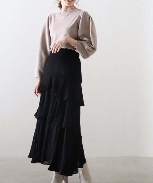 Cheek（チーク）の「ランタンスリーブニット（ニット/セーター・レディース・アイボリー/グレイッシュベージュ/サックスブルー/イエロー・MEDIUM）」の16枚目の写真