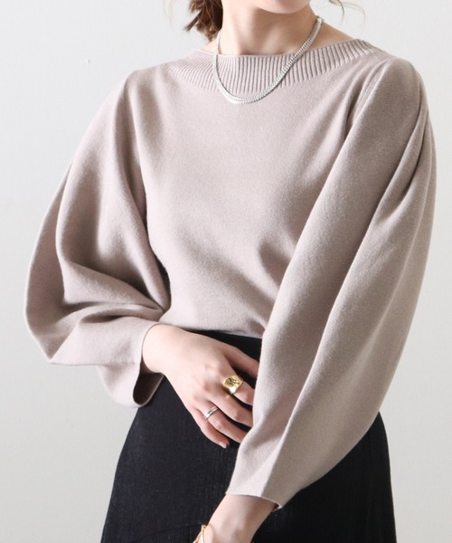 Cheek（チーク）の「ランタンスリーブニット（ニット/セーター・レディース・アイボリー/グレイッシュベージュ/サックスブルー/イエロー・MEDIUM）」の21枚目の写真