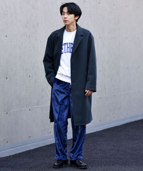 SHIPS（シップス）の「【WEB限定】SHIPS: リラックスフィット ポリメルトン ジャージー チェスター コート（チェスターコート・メンズ・ネイビー/グレー/ダークグレー・SMALL/MEDIUM/LARGE/X-LARGE）」の7枚目の写真