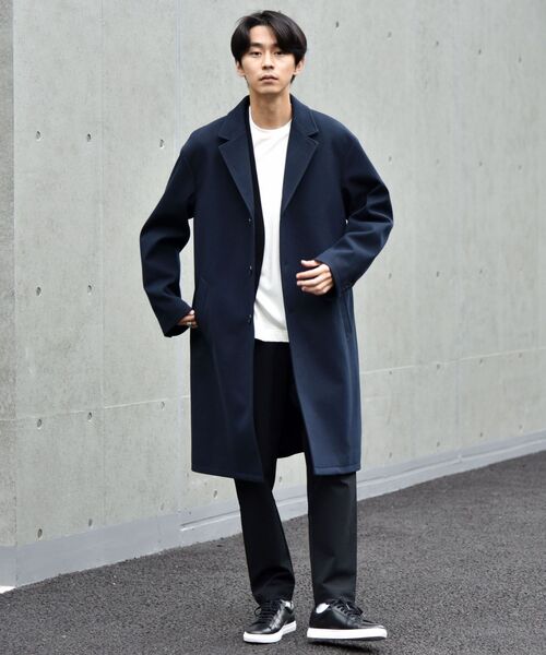 SHIPS（シップス）の「【WEB限定】SHIPS: リラックスフィット ポリメルトン ジャージー チェスター コート（チェスターコート・メンズ・ネイビー/グレー/ダークグレー・SMALL/MEDIUM/LARGE/X-LARGE）」の8枚目の写真