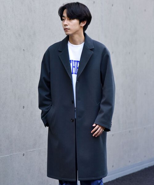 SHIPS（シップス）の「【WEB限定】SHIPS: リラックスフィット ポリメルトン ジャージー チェスター コート（チェスターコート・メンズ・ネイビー/グレー/ダークグレー・SMALL/MEDIUM/LARGE/X-LARGE）」の16枚目の写真
