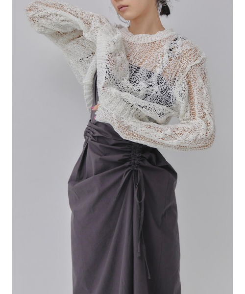 Ayla（アイラ）の「low gauge knit（ニット/セーター・レディース・ホワイト/ブラック/ブルー・FREE）」の2枚目の写真