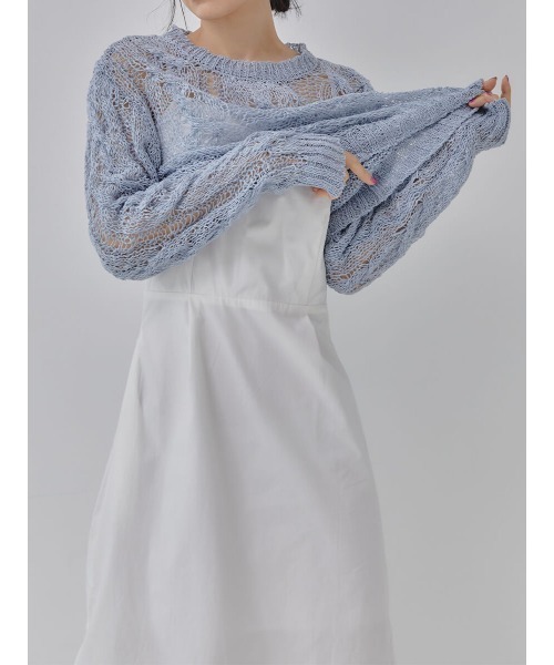 Ayla（アイラ）の「low gauge knit（ニット/セーター・レディース・ホワイト/ブラック/ブルー・FREE）」の4枚目の写真