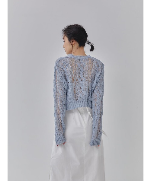 Ayla（アイラ）の「low gauge knit（ニット/セーター・レディース・ホワイト/ブラック/ブルー・FREE）」の6枚目の写真