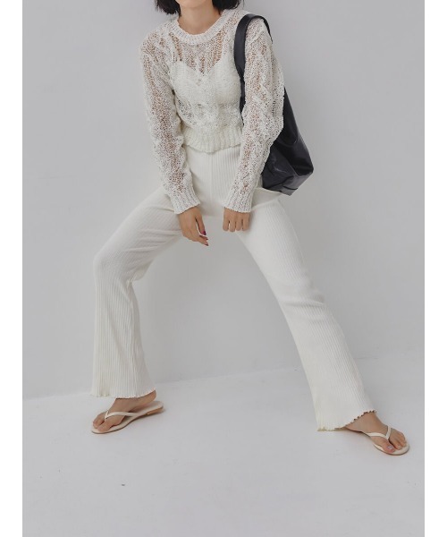 Ayla（アイラ）の「low gauge knit（ニット/セーター・レディース・ホワイト/ブラック/ブルー・FREE）」の9枚目の写真