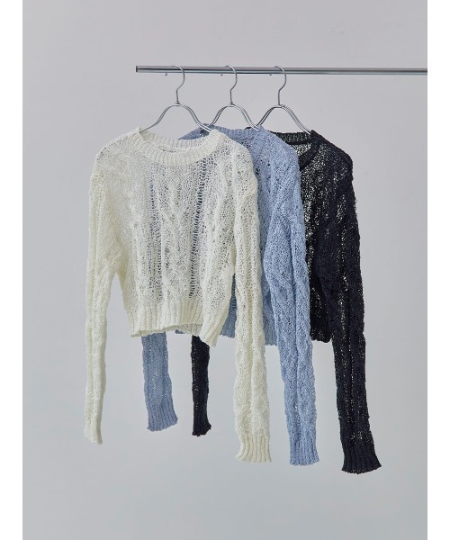 Ayla（アイラ）の「low gauge knit（ニット/セーター・レディース・ホワイト/ブラック/ブルー・FREE）」の7枚目の写真