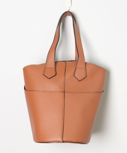 shopnikoniko（ショップニコニコ）の「2way合成皮革バケツバッグ（ハンドバッグ・レディース・ブラック/ブラウン/グレイッシュベージュ/ホワイト・フリー）」の12枚目の写真