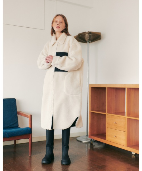 LE CIEL BLEU(ルシェルブルー)の「Fleece Shirt Coat(その他アウター・レディース・ホワイト・36)」の1枚目の写真