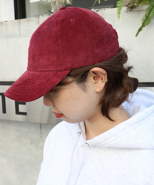 newhattan（ニューハッタン）の「newhattan/コーデュロイキャップ（キャップ・レディース・ブラック/タン/ダークグリーン/バーガンディー/ダークブラウン/ベージュ/ネイビー/ダークグレー/ライトピンク・FREE）」の9枚目の写真