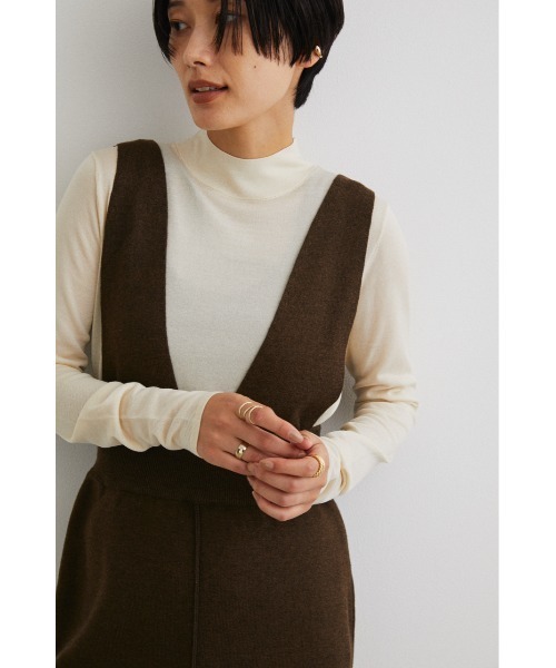 STYLEMIXER(スタイルミキサー)の「バックストリングシアーハイネックニット(ニット/セーター・レディース・ピンク/ブラック/アイボリー/カーキ・FREE)」の14枚目の写真