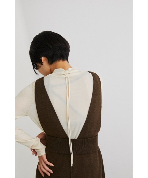 STYLEMIXER(スタイルミキサー)の「バックストリングシアーハイネックニット(ニット/セーター・レディース・ピンク/ブラック/アイボリー/カーキ・FREE)」の16枚目の写真