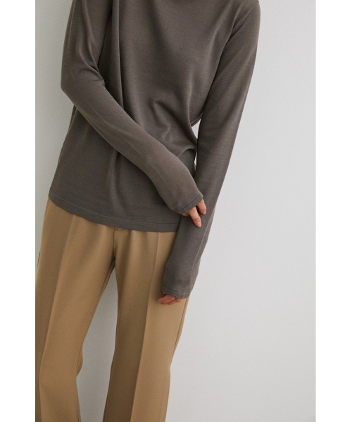 STYLEMIXER(スタイルミキサー)の「バックストリングシアーハイネックニット(ニット/セーター・レディース・ピンク/ブラック/アイボリー/カーキ・FREE)」の21枚目の写真