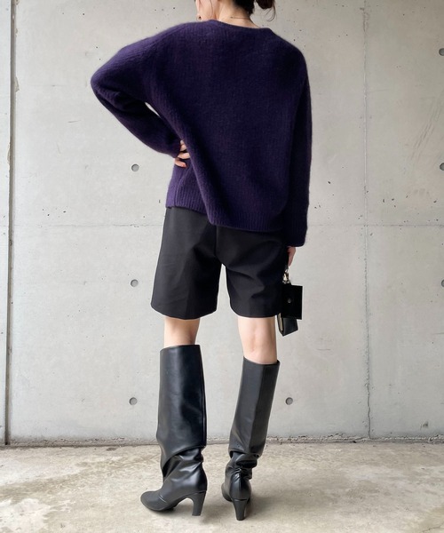 CAPRICIEUX LE'MAGE（カプリシューレマージュ）の「ヤクラクーンカシミア畦プルオーバー（ニット/セーター・レディース・ライトベージュ/ネイビー・FREE）」の17枚目の写真