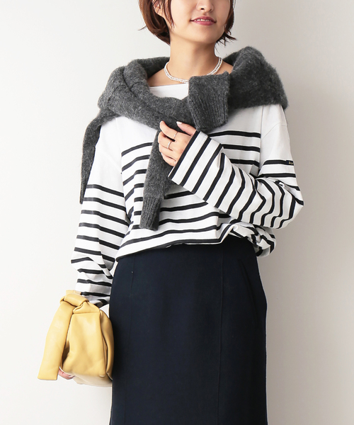 IENA（イエナ）の「【LE MINOR/ルミノア】別注 NAVAL プルオーバー◆（Tシャツ/カットソー・レディース・グレー系その他/ブルー系その他3/パープル系その他2/ブラック系その他/ブルー系その他2・FREE）」の2枚目の写真