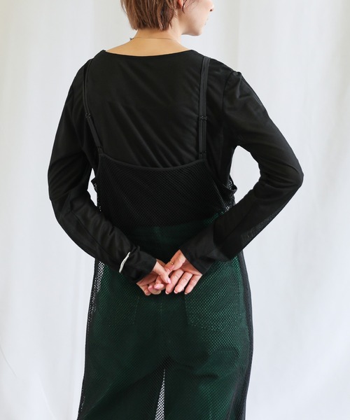 select MOCA（セレクトモカ）の「2022 SS ダブルショルダーメッシュキャミワンピース（ワンピース・レディース・ブラック/ブルー/ライトベージュ・FREE）」の17枚目の写真