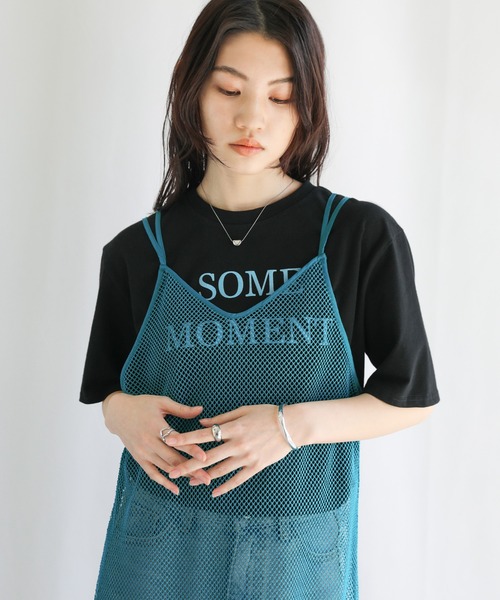 select MOCA（セレクトモカ）の「2022 SS ダブルショルダーメッシュキャミワンピース（ワンピース・レディース・ブラック/ブルー/ライトベージュ・FREE）」の8枚目の写真