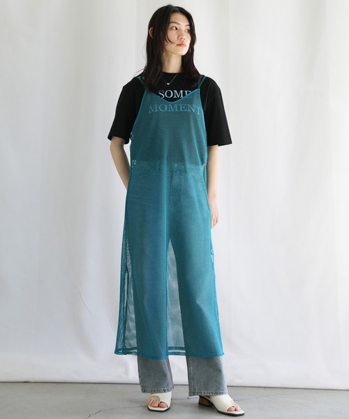 select MOCA（セレクトモカ）の「2022 SS ダブルショルダーメッシュキャミワンピース（ワンピース・レディース・ブラック/ブルー/ライトベージュ・FREE）」の4枚目の写真