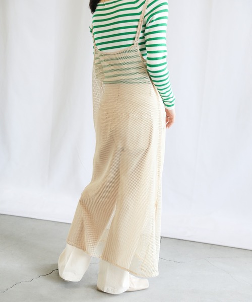 select MOCA（セレクトモカ）の「2022 SS ダブルショルダーメッシュキャミワンピース（ワンピース・レディース・ブラック/ブルー/ライトベージュ・FREE）」の13枚目の写真