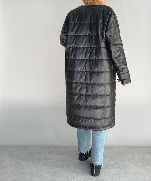 HERENCIA（ヘレンチア）の「キルティングライナー付きチェスターコート（インナー取り外し可能）（その他アウター・レディース・ブラック・M）」の9枚目の写真