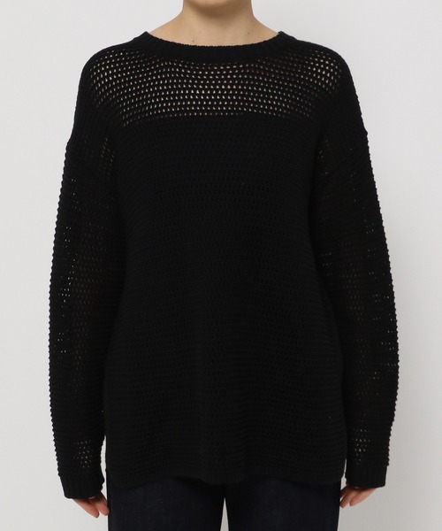 PAGEBOY(ページボーイ)の「ワッフルメッシュニット(ニット/セーター・レディース・グリーン/ブラック/オフホワイト・FREE)」の16枚目の写真