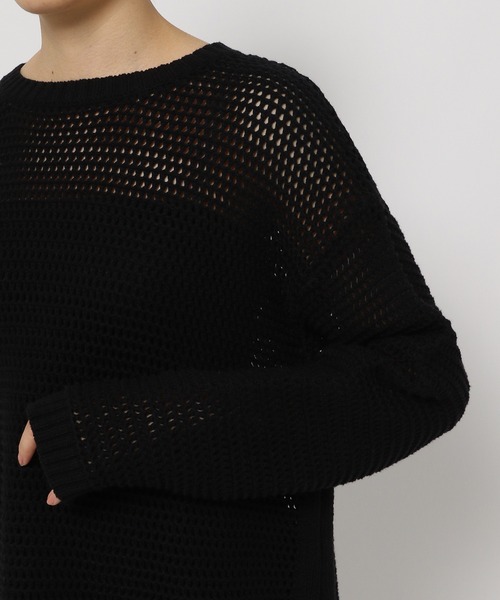PAGEBOY(ページボーイ)の「ワッフルメッシュニット(ニット/セーター・レディース・グリーン/ブラック/オフホワイト・FREE)」の20枚目の写真