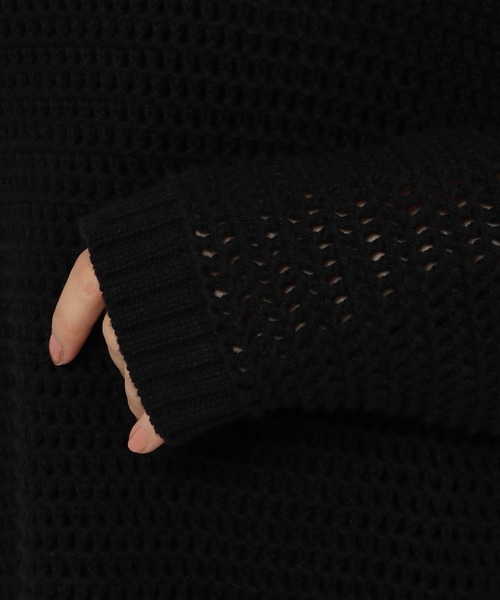 PAGEBOY(ページボーイ)の「ワッフルメッシュニット(ニット/セーター・レディース・グリーン/ブラック/オフホワイト・FREE)」の22枚目の写真