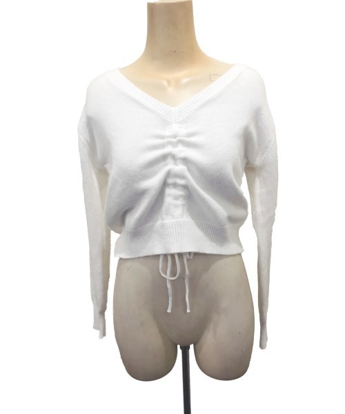 -Myme- Heart be to.（マイミーハートビート）の「front drawstring knit / フロントドロストニット（ニット/セーター・レディース・アイボリー/ピンク・FREE）」の5枚目の写真