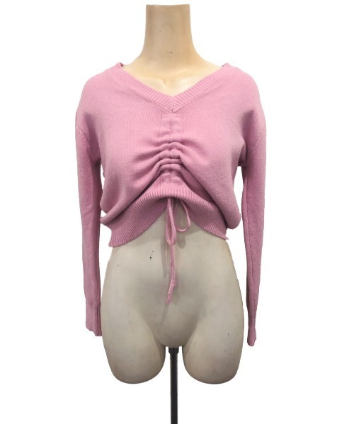 -Myme- Heart be to.（マイミーハートビート）の「front drawstring knit / フロントドロストニット（ニット/セーター・レディース・アイボリー/ピンク・FREE）」の7枚目の写真