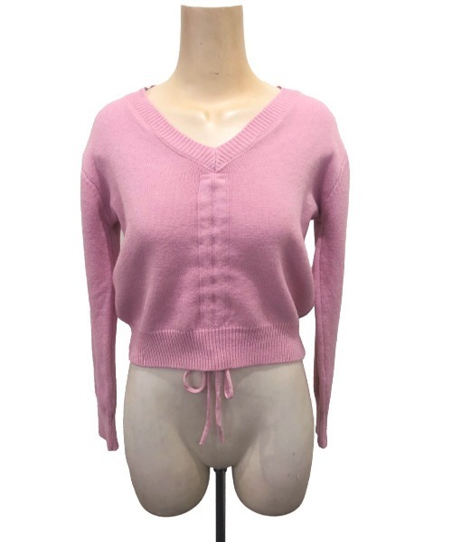 -Myme- Heart be to.（マイミーハートビート）の「front drawstring knit / フロントドロストニット（ニット/セーター・レディース・アイボリー/ピンク・FREE）」の4枚目の写真