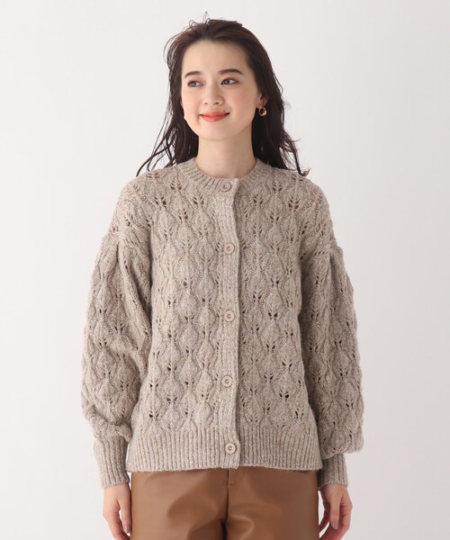 AG by aquagirl(エージーバイアクアガール)の「◆ラメノットヤーン透かし編みクルーカーディガン(カーディガン/ボレロ・レディース・ホワイト系その他6/オレンジ系その他5/ベージュ系5・38/36)」の11枚目の写真