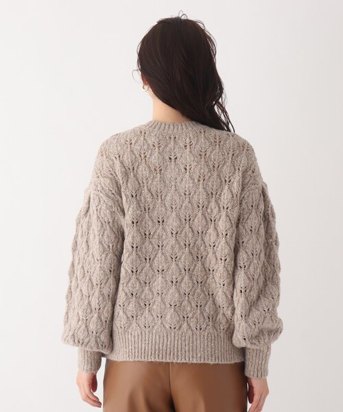 AG by aquagirl(エージーバイアクアガール)の「◆ラメノットヤーン透かし編みクルーカーディガン(カーディガン/ボレロ・レディース・ホワイト系その他6/オレンジ系その他5/ベージュ系5・38/36)」の8枚目の写真