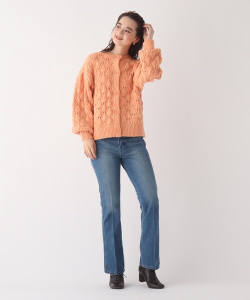 AG by aquagirl(エージーバイアクアガール)の「◆ラメノットヤーン透かし編みクルーカーディガン(カーディガン/ボレロ・レディース・ホワイト系その他6/オレンジ系その他5/ベージュ系5・38/36)」の14枚目の写真