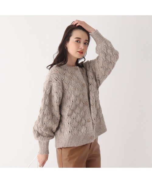 AG by aquagirl(エージーバイアクアガール)の「◆ラメノットヤーン透かし編みクルーカーディガン(カーディガン/ボレロ・レディース・ホワイト系その他6/オレンジ系その他5/ベージュ系5・38/36)」の15枚目の写真