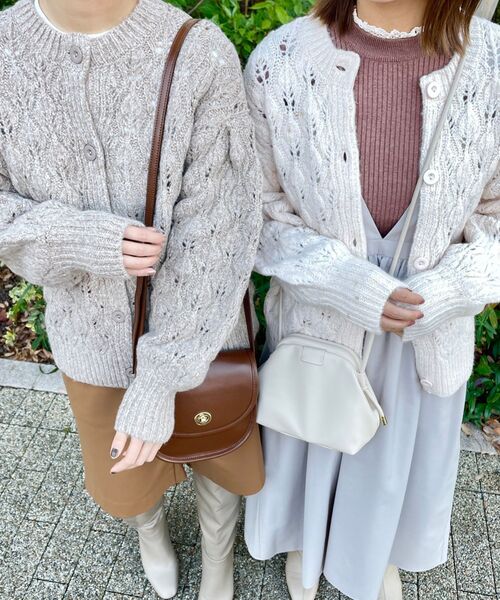 AG by aquagirl(エージーバイアクアガール)の「◆ラメノットヤーン透かし編みクルーカーディガン(カーディガン/ボレロ・レディース・ホワイト系その他6/オレンジ系その他5/ベージュ系5・38/36)」の17枚目の写真