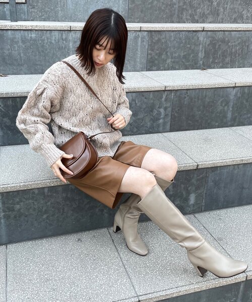 AG by aquagirl(エージーバイアクアガール)の「◆ラメノットヤーン透かし編みクルーカーディガン(カーディガン/ボレロ・レディース・ホワイト系その他6/オレンジ系その他5/ベージュ系5・38/36)」の19枚目の写真