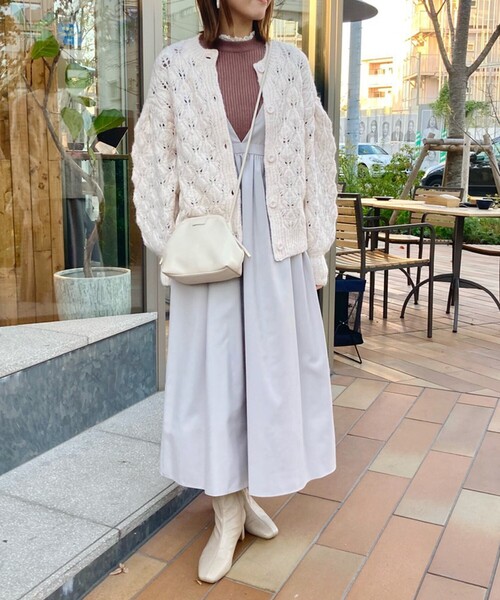 AG by aquagirl(エージーバイアクアガール)の「◆ラメノットヤーン透かし編みクルーカーディガン(カーディガン/ボレロ・レディース・ホワイト系その他6/オレンジ系その他5/ベージュ系5・38/36)」の20枚目の写真